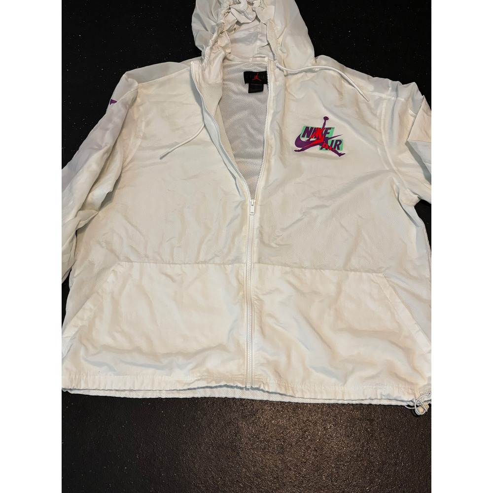 Nike Air Jordan Jumpman Classics Windbreaker Jacket White Purple XXL